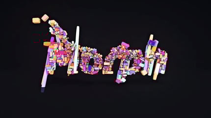 Text morphing with 3D particles