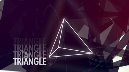 Pyramide 3D et ambiance technologique